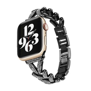 Apple Watch diamond V bandje - zilver