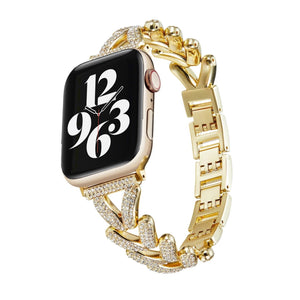 Apple Watch diamond V bandje - zwart