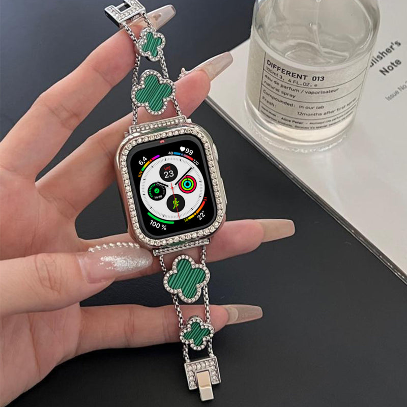 Apple Watch clover band lucky green - zilver