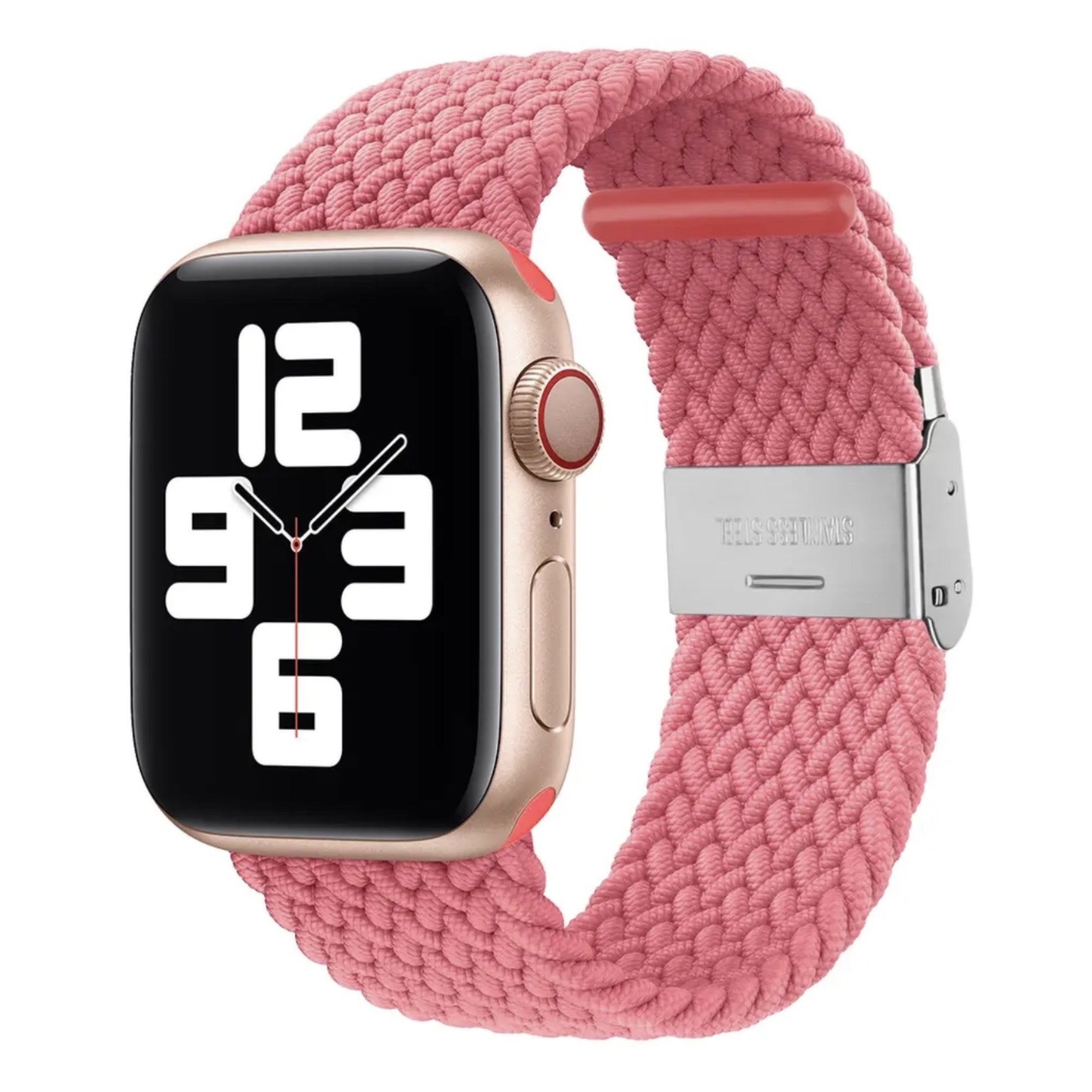 Geflochtene Schlaufe für die Apple Watch verstellbar – Rosa