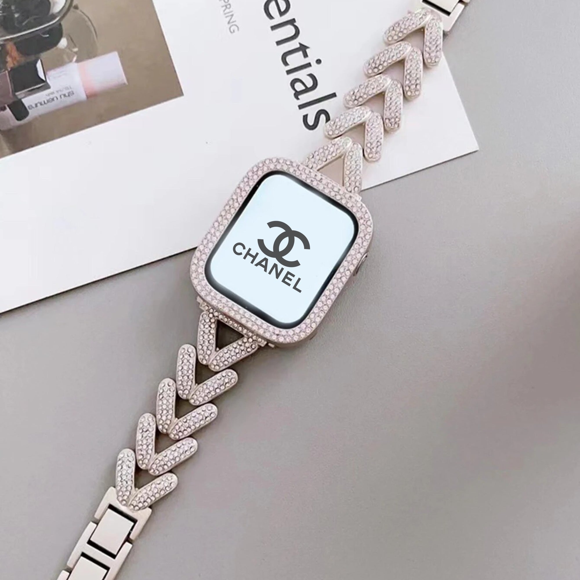 Apple Watch diamond V strap - starlight