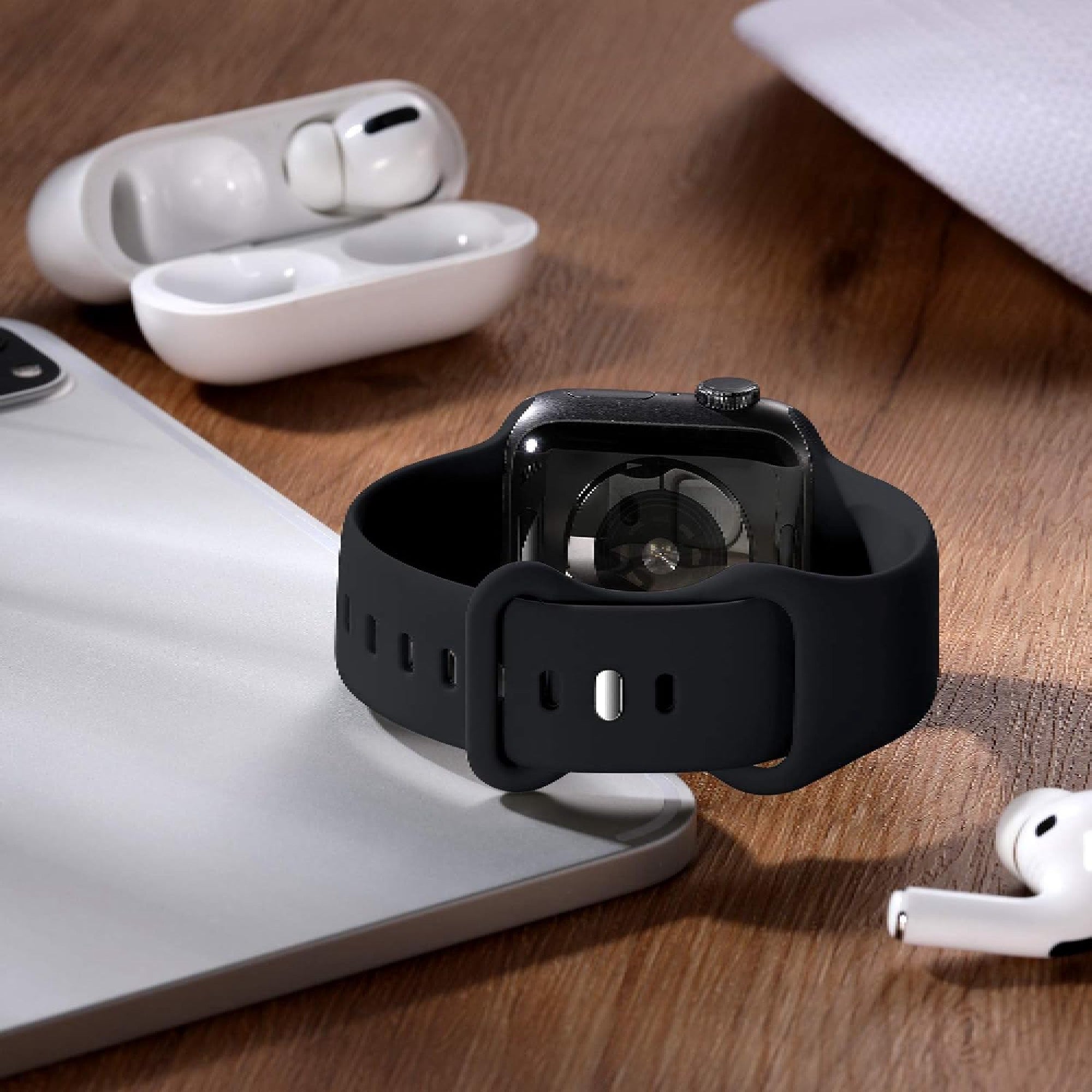 Apple Watch siliconen bandje - zwart