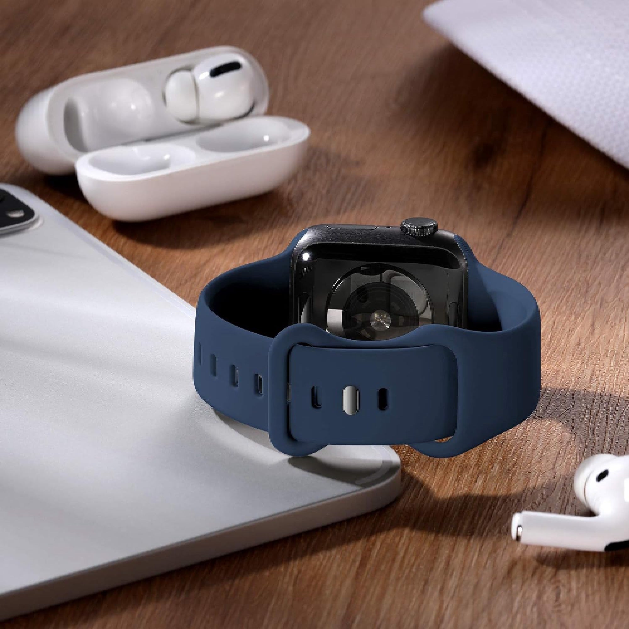 Apple Watch siliconen bandje - midnight blue