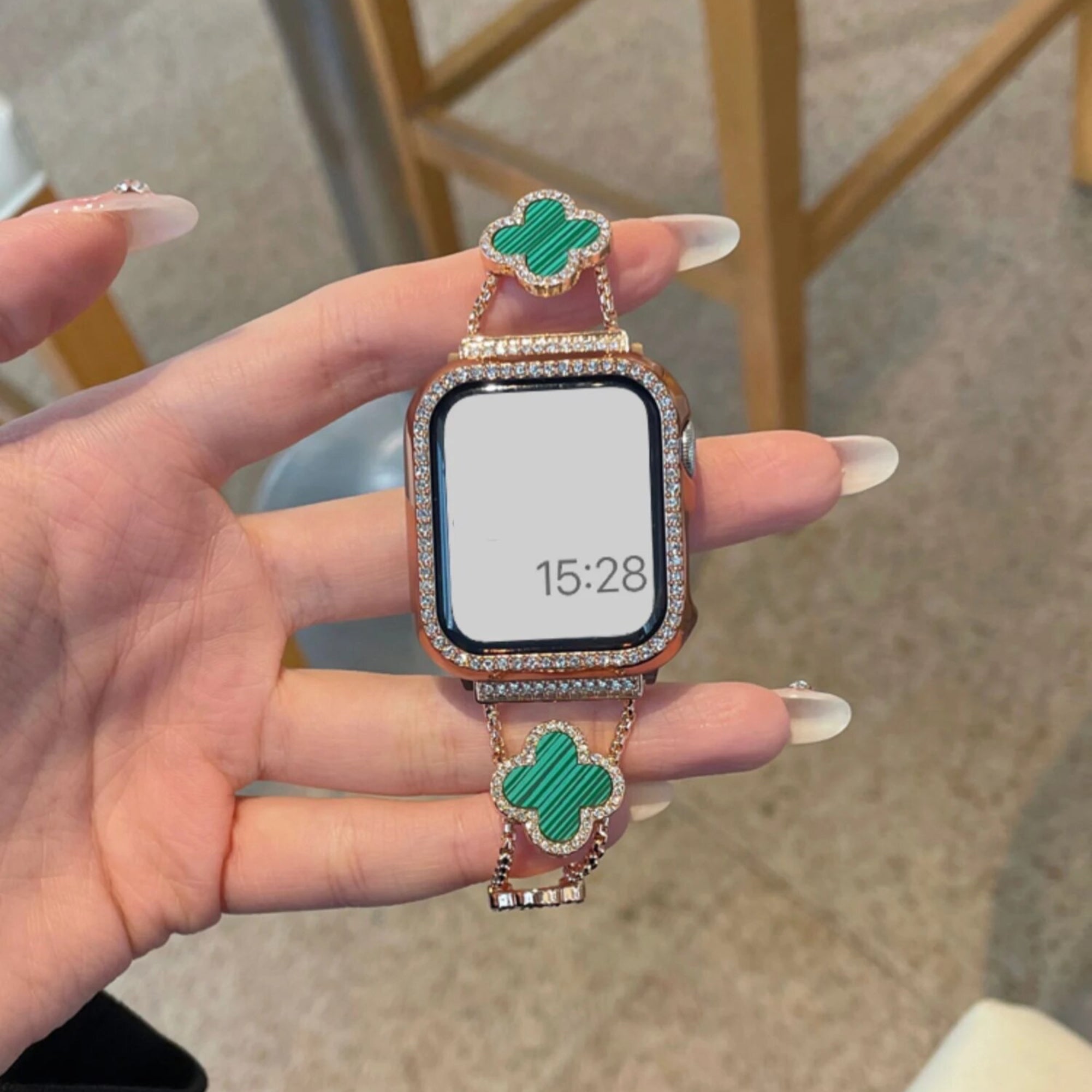 Apple Watch clover band lucky green - rosé