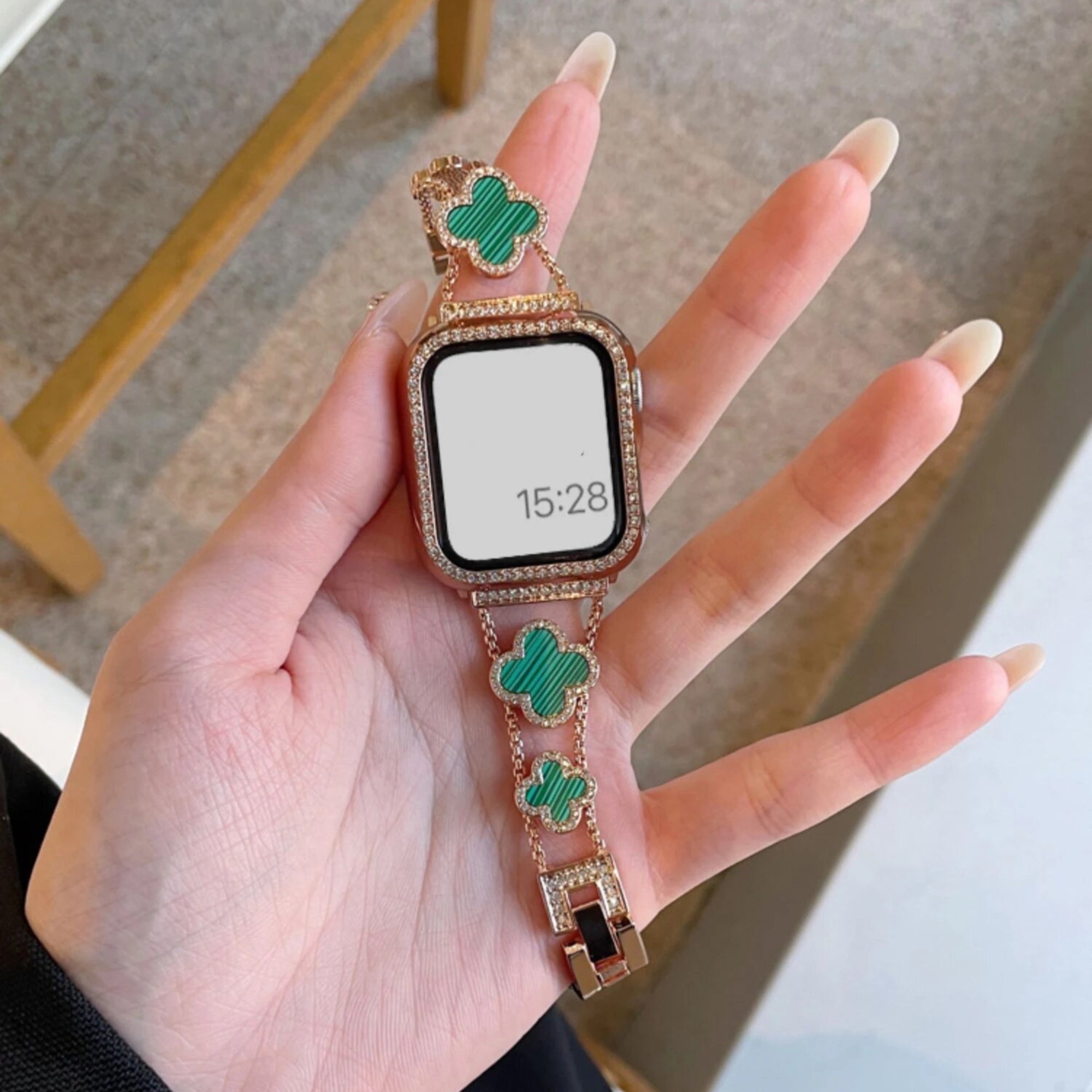 Apple Watch clover band lucky green - rosé