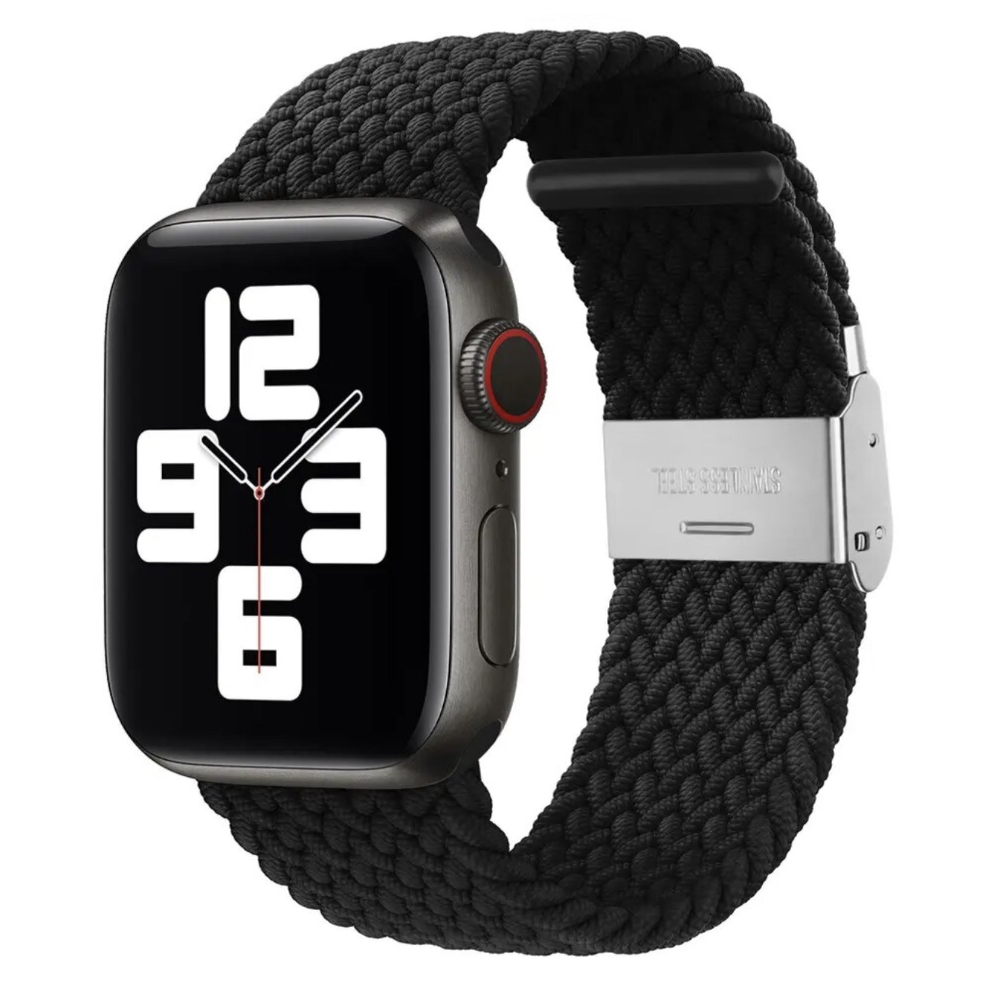 Geflochtener Schaft der Apple Watch verstellbar – Schwarz