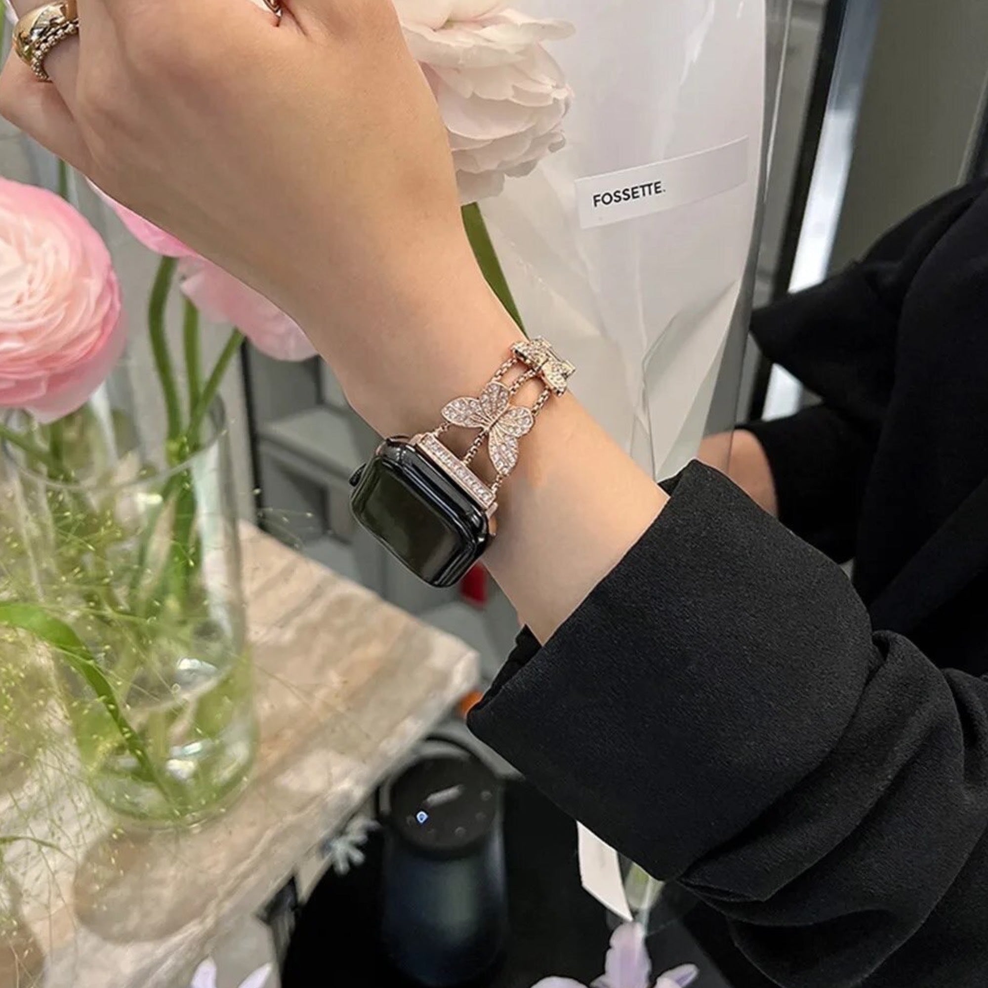 Apple Watch butterfly bandje - rosé