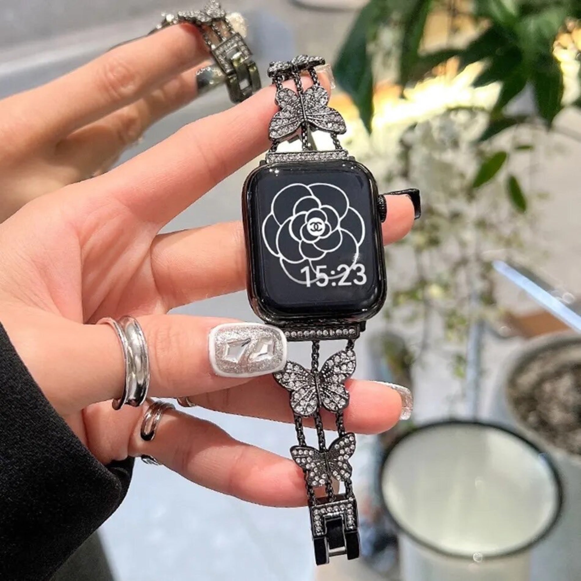 Apple Watch Butterfly-Armband – Schwarz