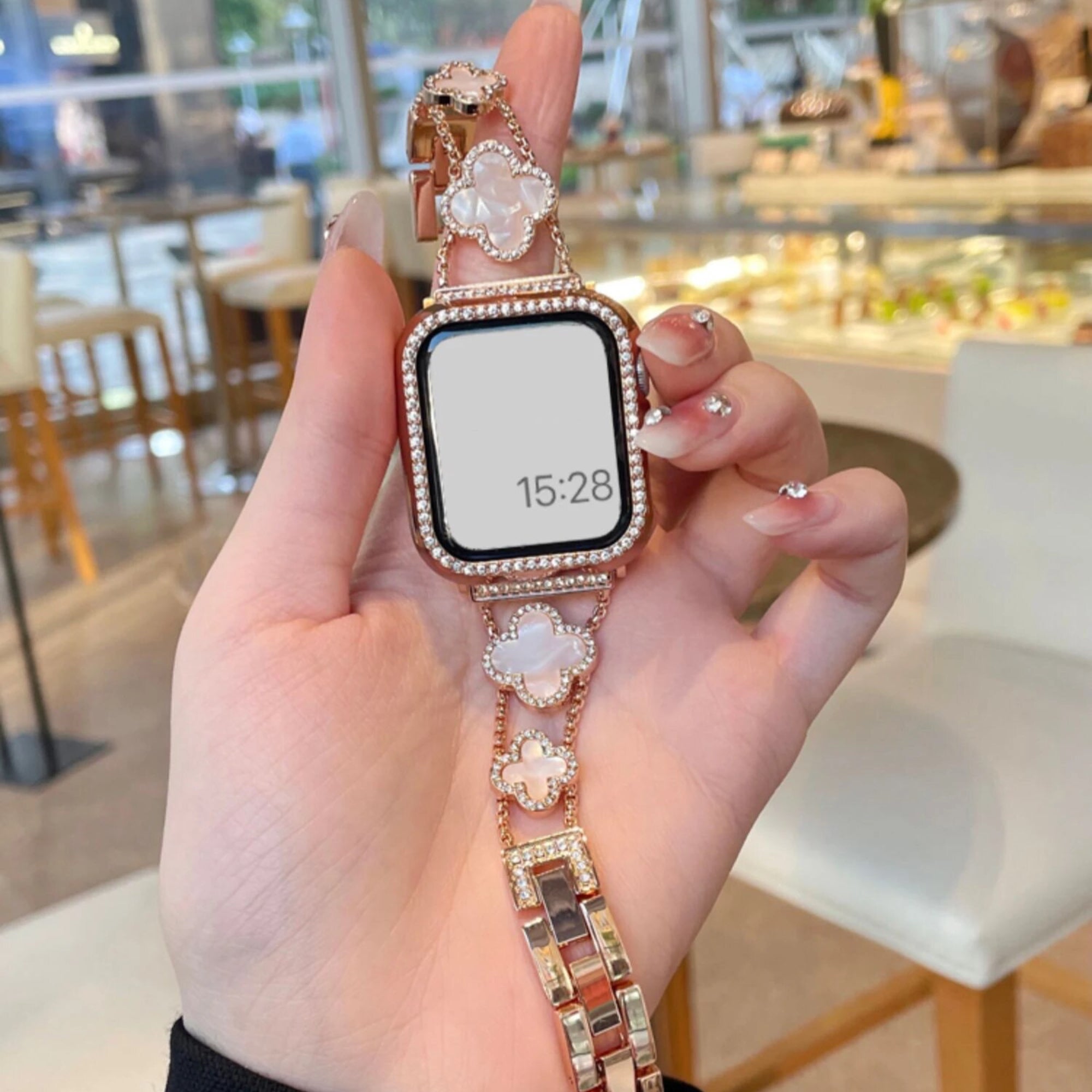 Apple Watch Kleeblatt-Armband Perle – Rose