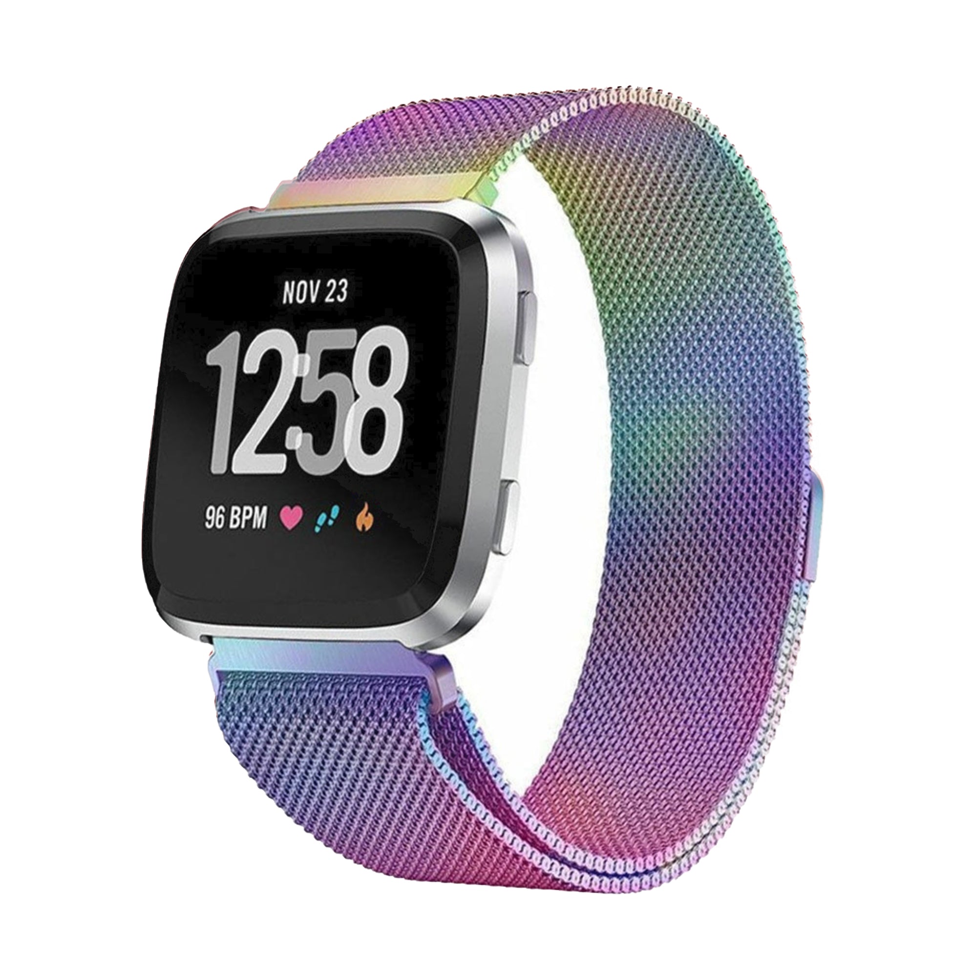 Milanaise-Armband für Fitbit Versa 1/2 – Regenbogen