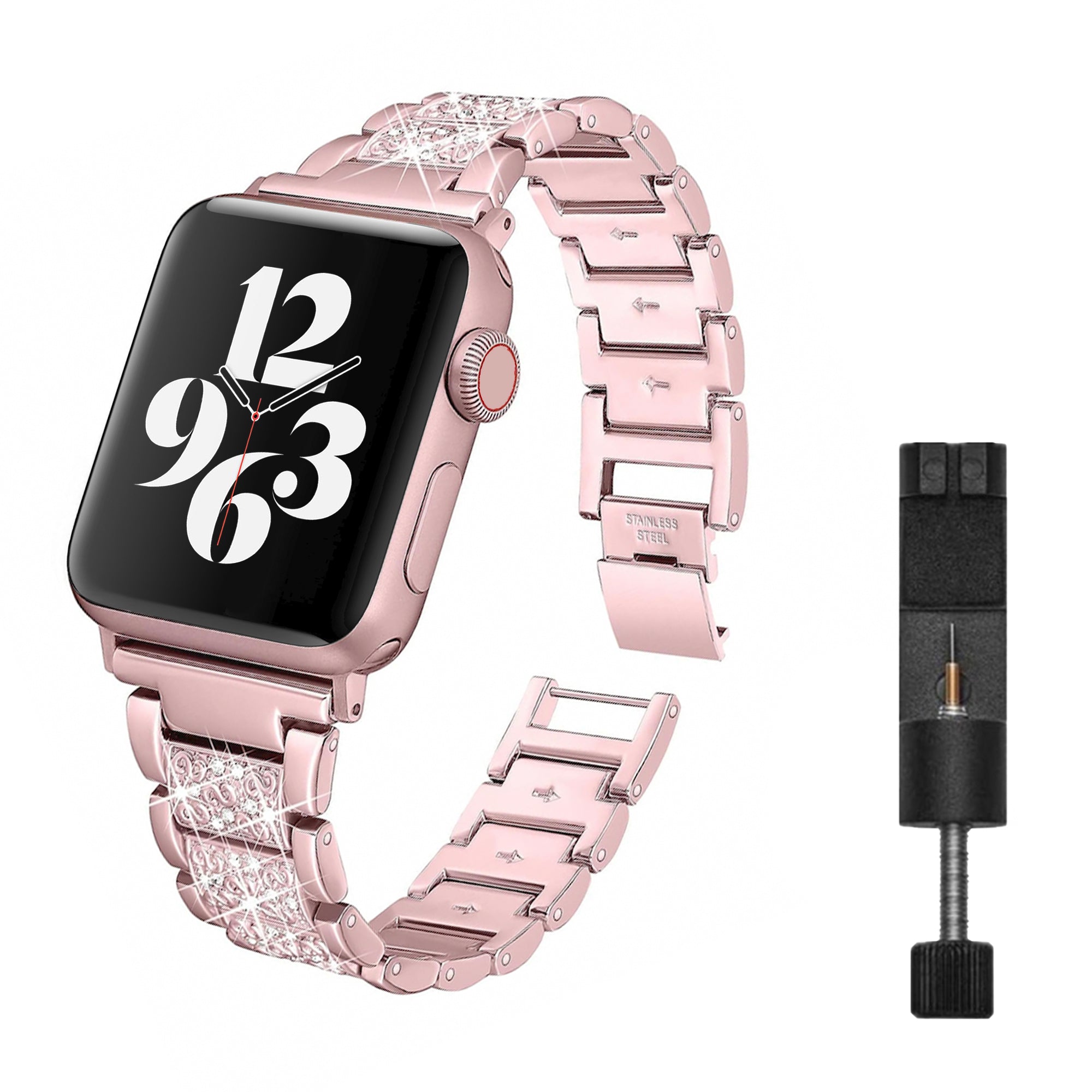 Diamant-Gliederarmband der Apple Watch – Rosa