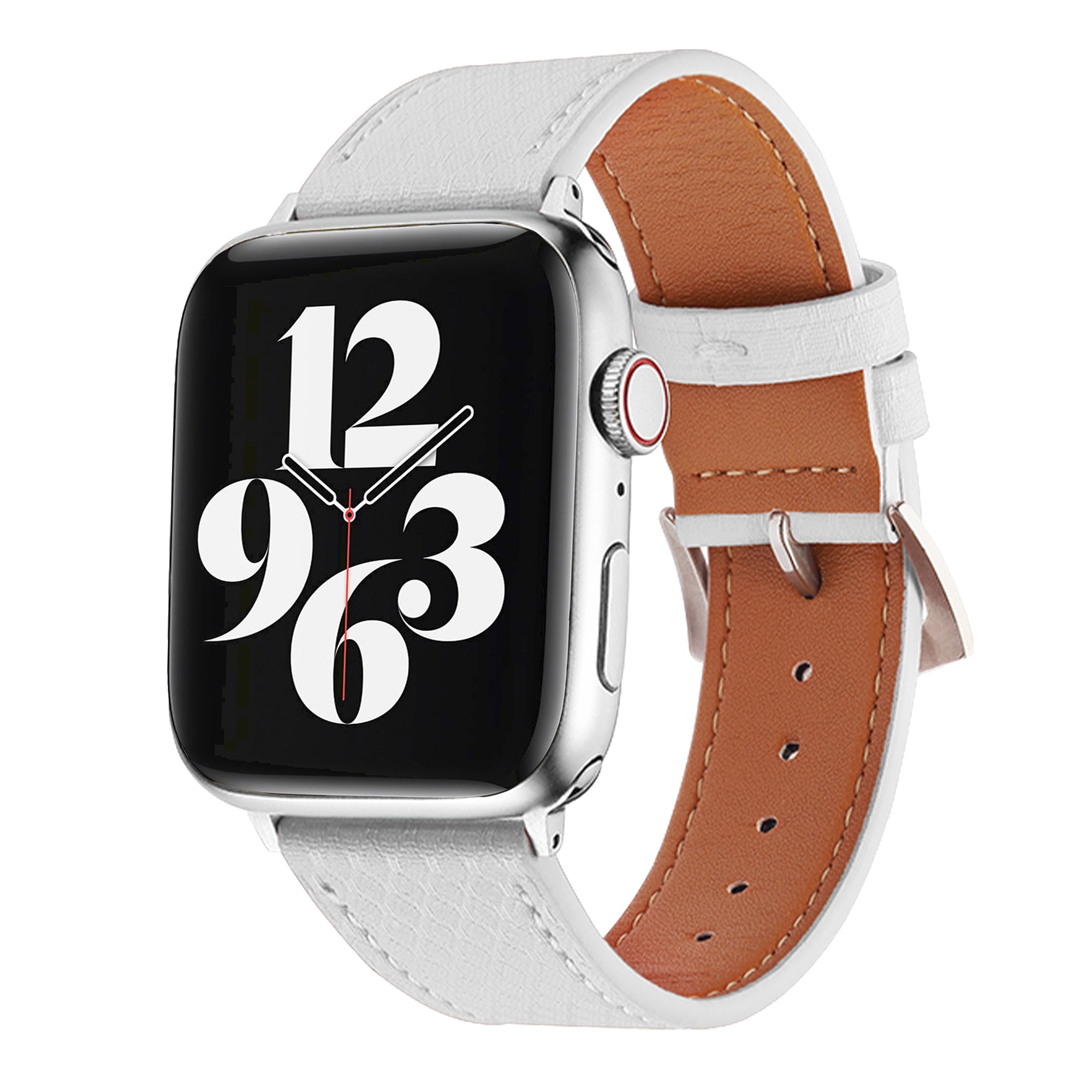 Apple Watch vegan leren band - pastel wit