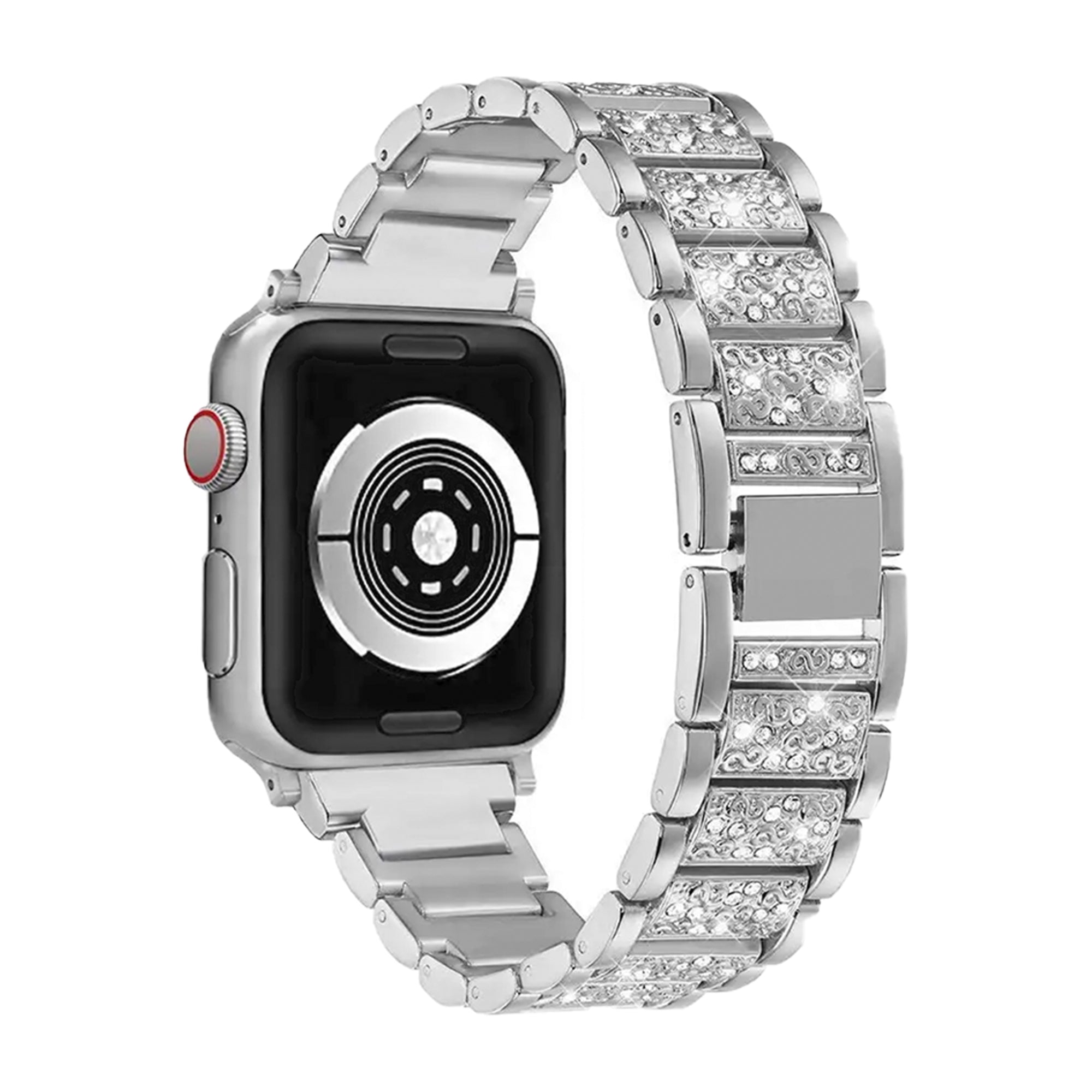 Diamant-Gliederarmband für die Apple Watch – Silber