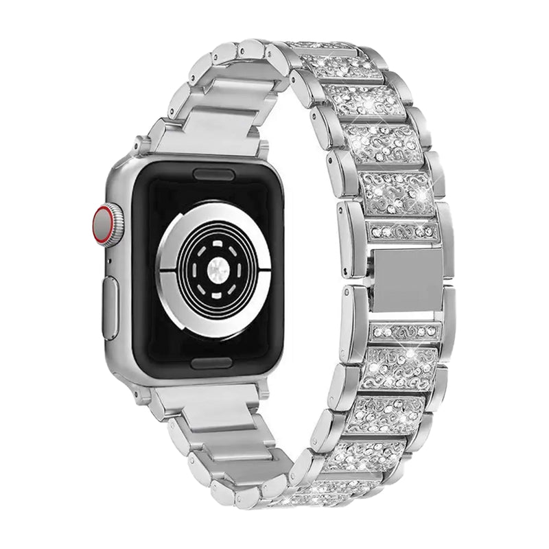 Apple Watch diamond schakel band - zilver