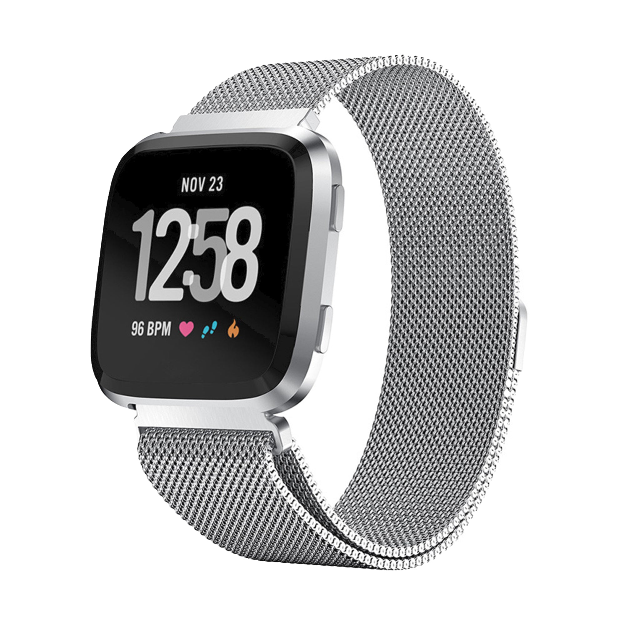 Milanaise-Armband für Fitbit Versa 1/2 – Silber