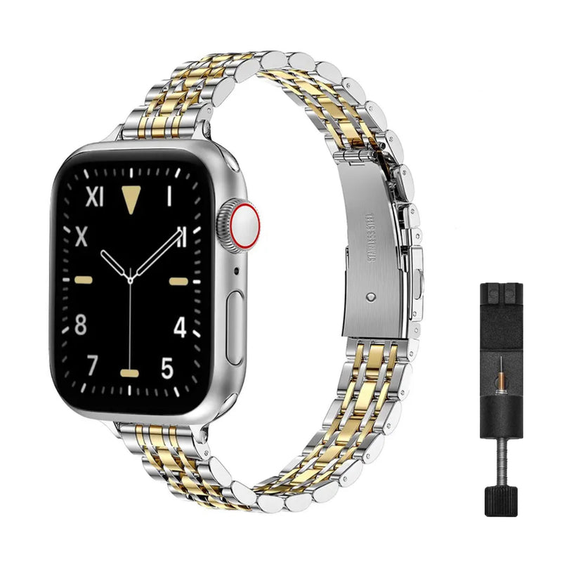 Apple Watch slim inspired bandje - zilver goud