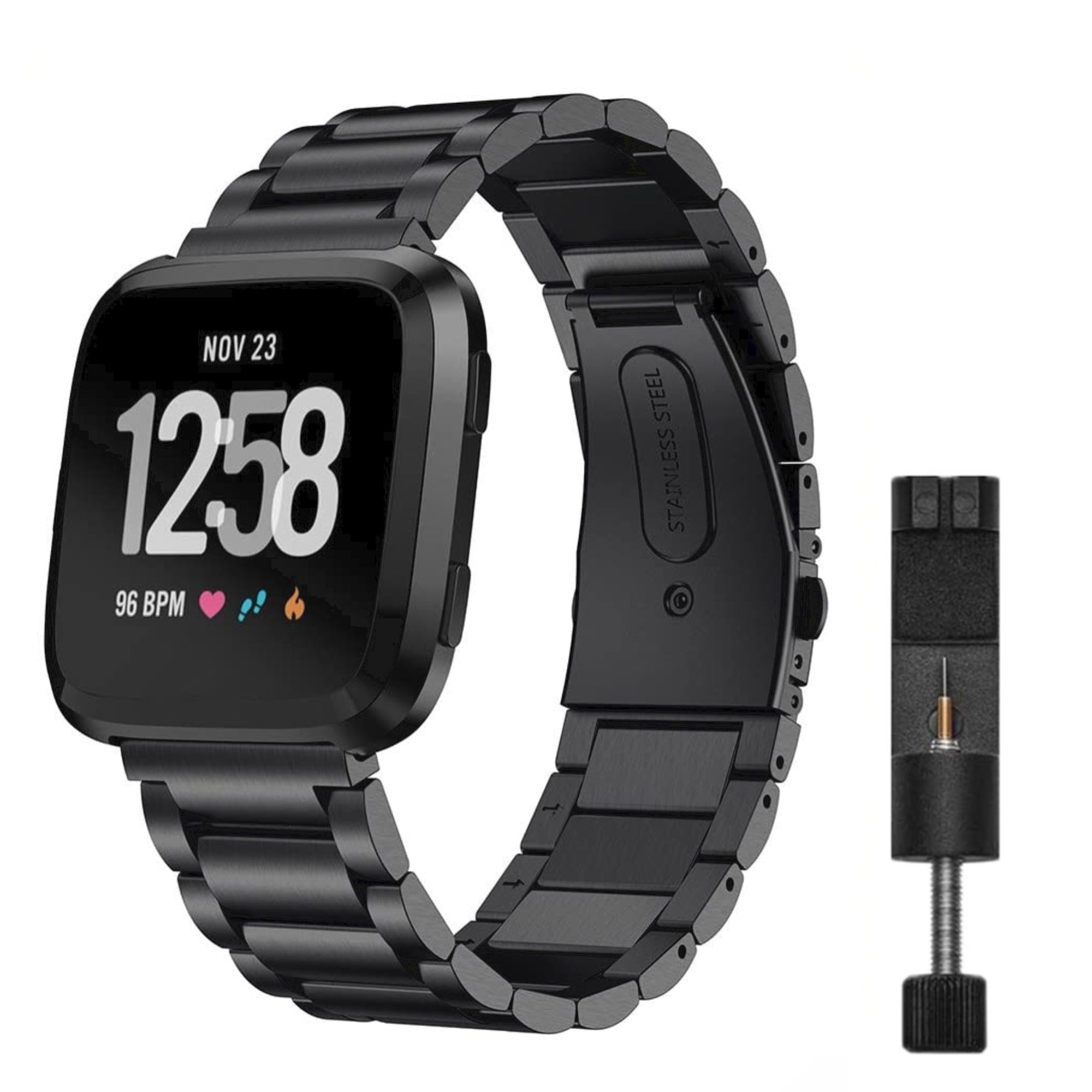 Fitbit Versa / Versa 2-Gliederarmband – Schwarz