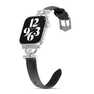 Apple Watch leren band - zwart