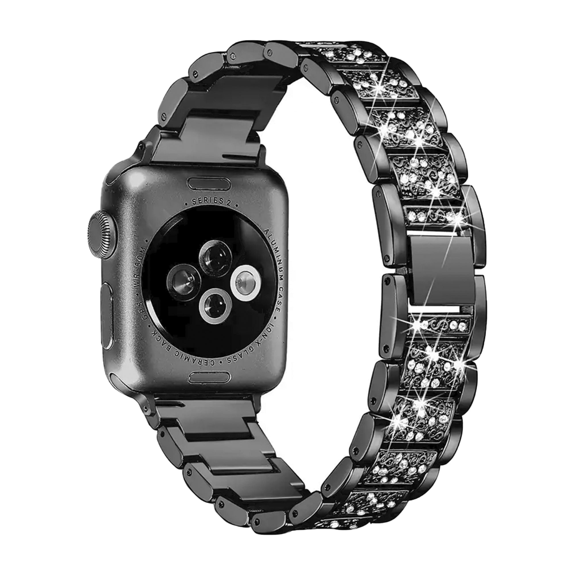 Diamant-Gliederarmband für die Apple Watch – Schwarz