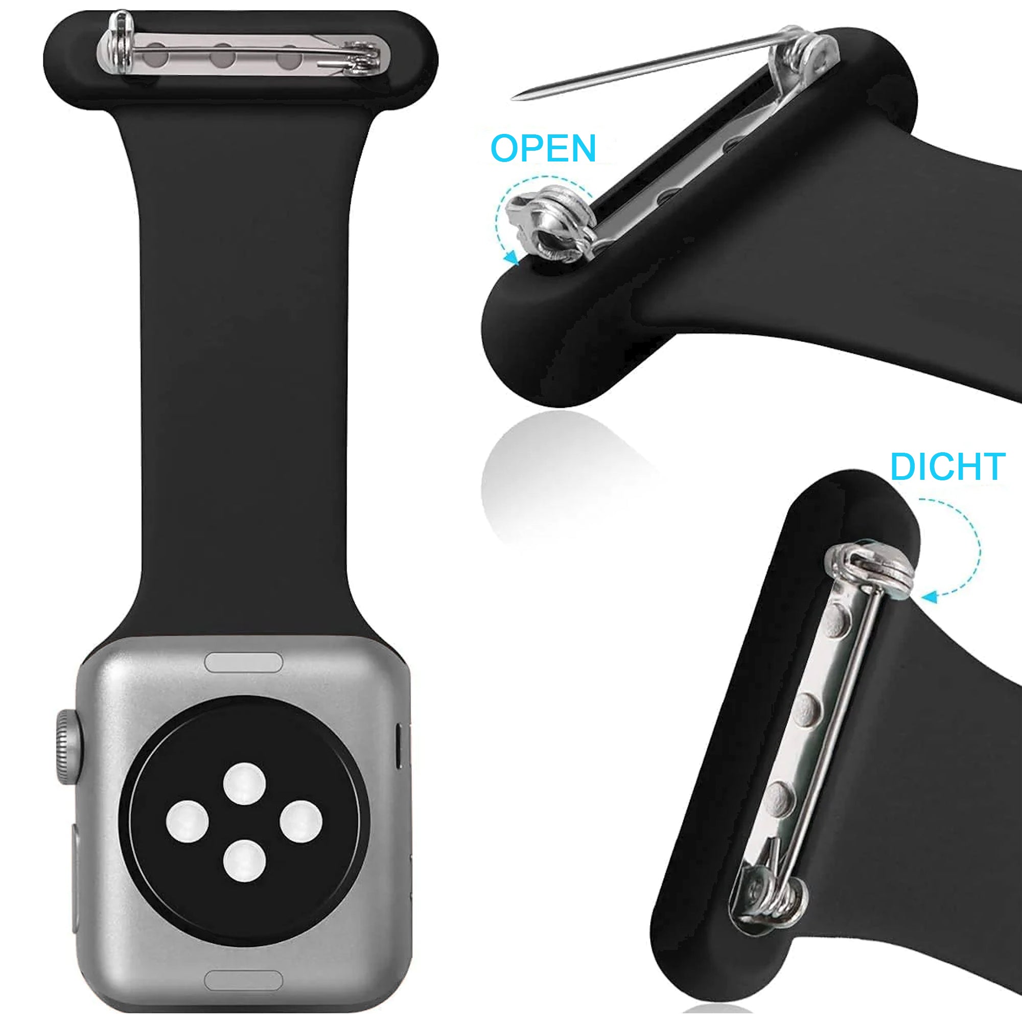 Apple Watch Krankenschwesterarmband – Schwarz