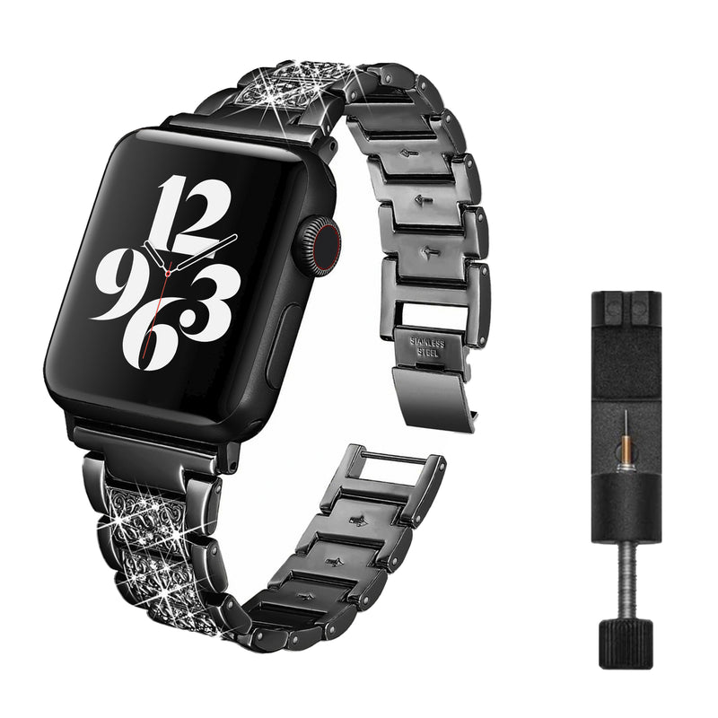 Apple Watch diamond schakel band - zwart