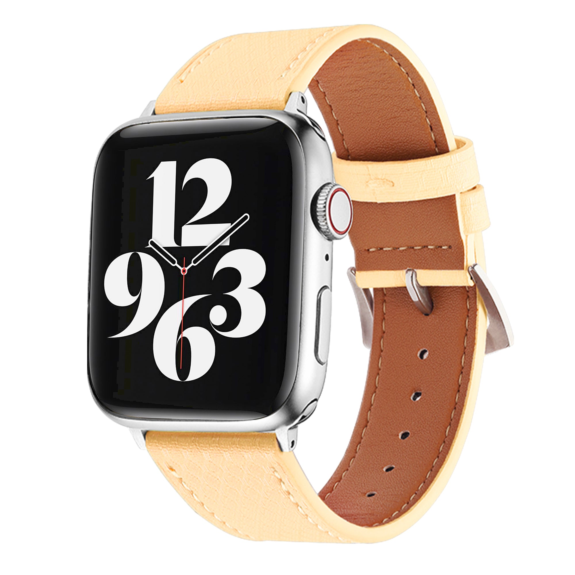 Apple Watch vegan leren band - pastel geel