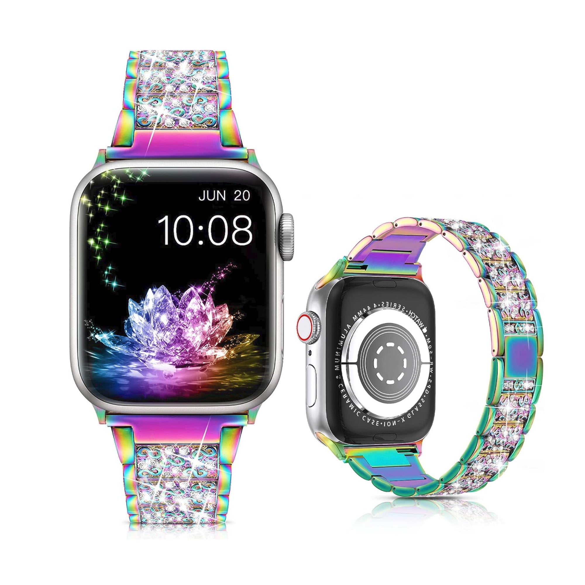 Diamant-Gliederarmband der Apple Watch – Regenbogen