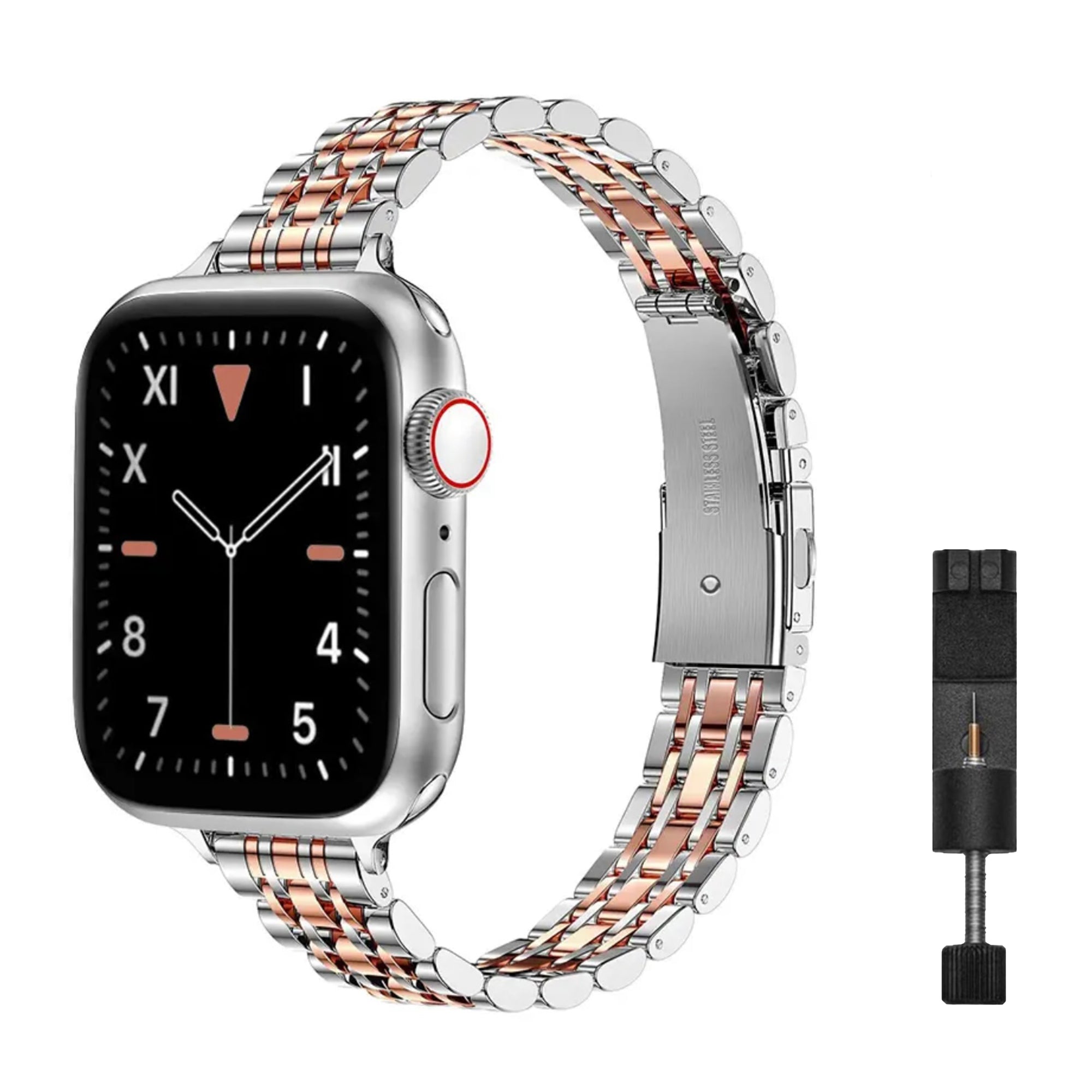 Apple Watch slim inspired bandje - zilver rosé