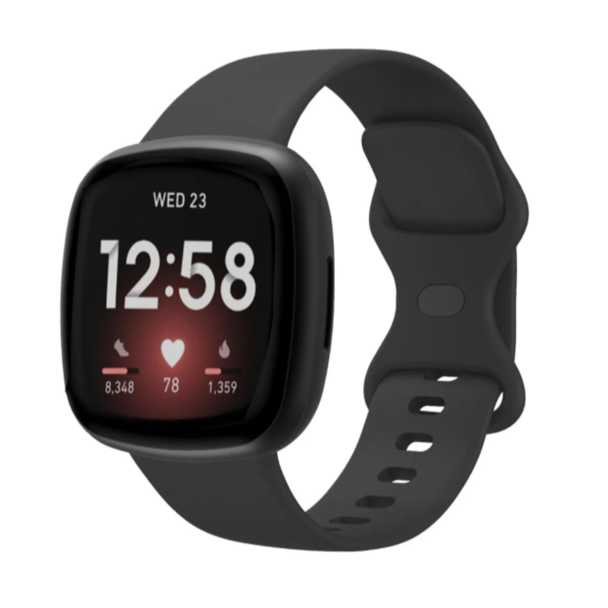 Fitbit Versa 3 / 4 / Sense Silikonarmband - Schwarz