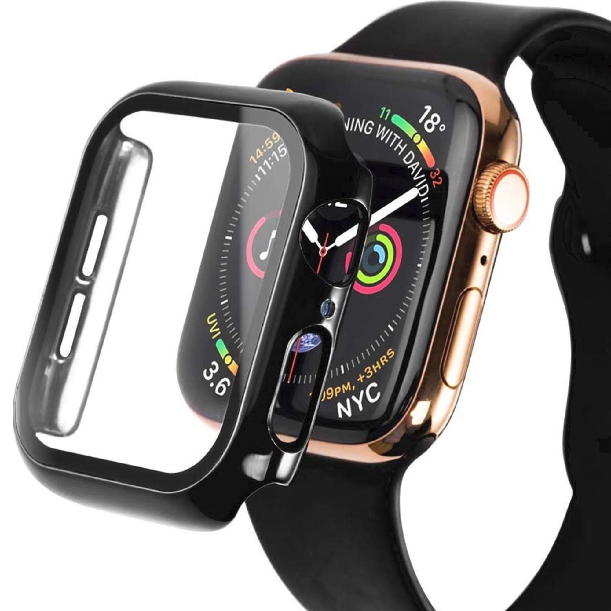 Apple Watch 2-1 case - hoogglans zwart