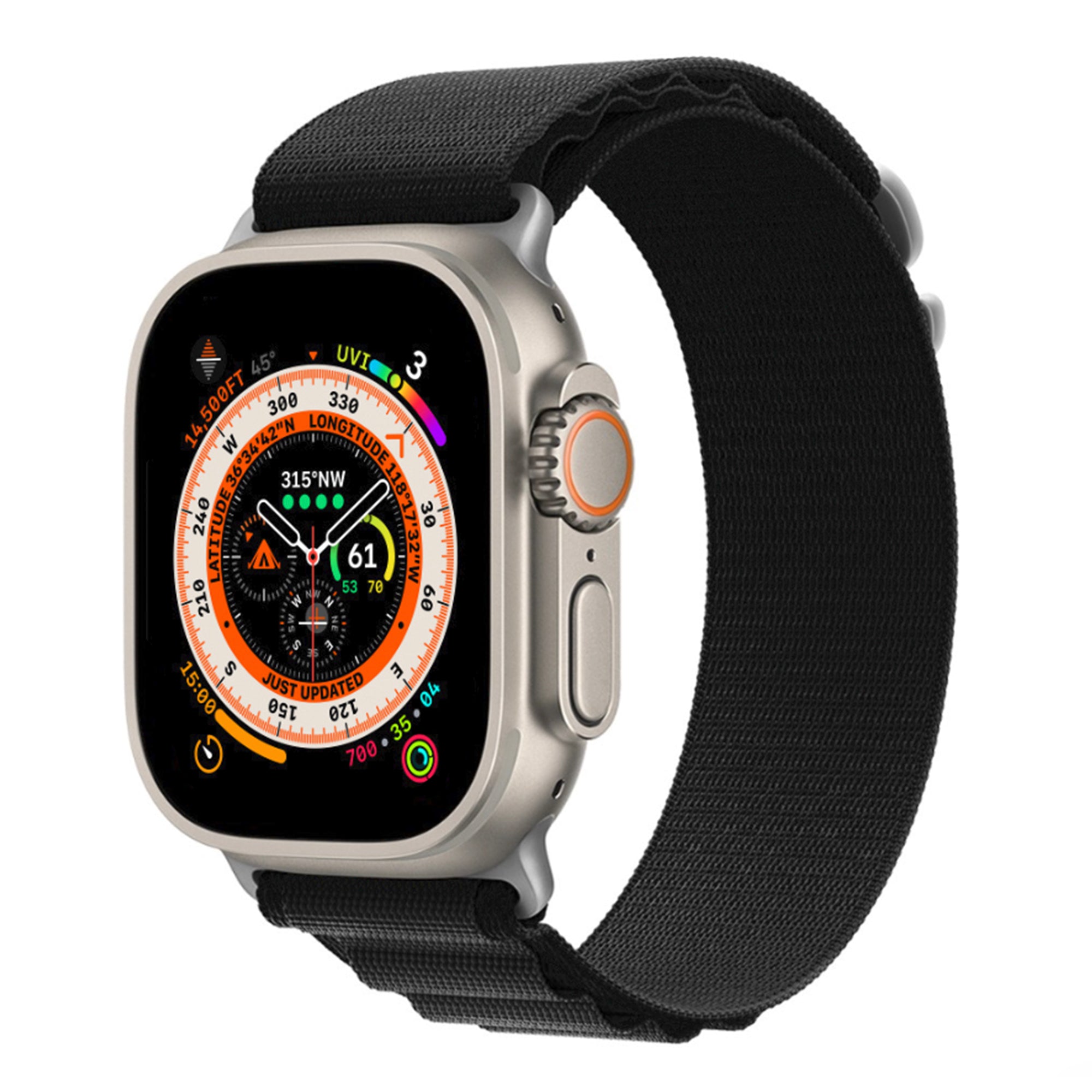 Apple Watch Nylon-Alpenarmband – Schwarz