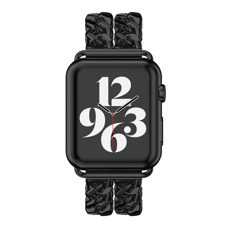 Apple Watch dubbel ketting schakel bandje - zwart