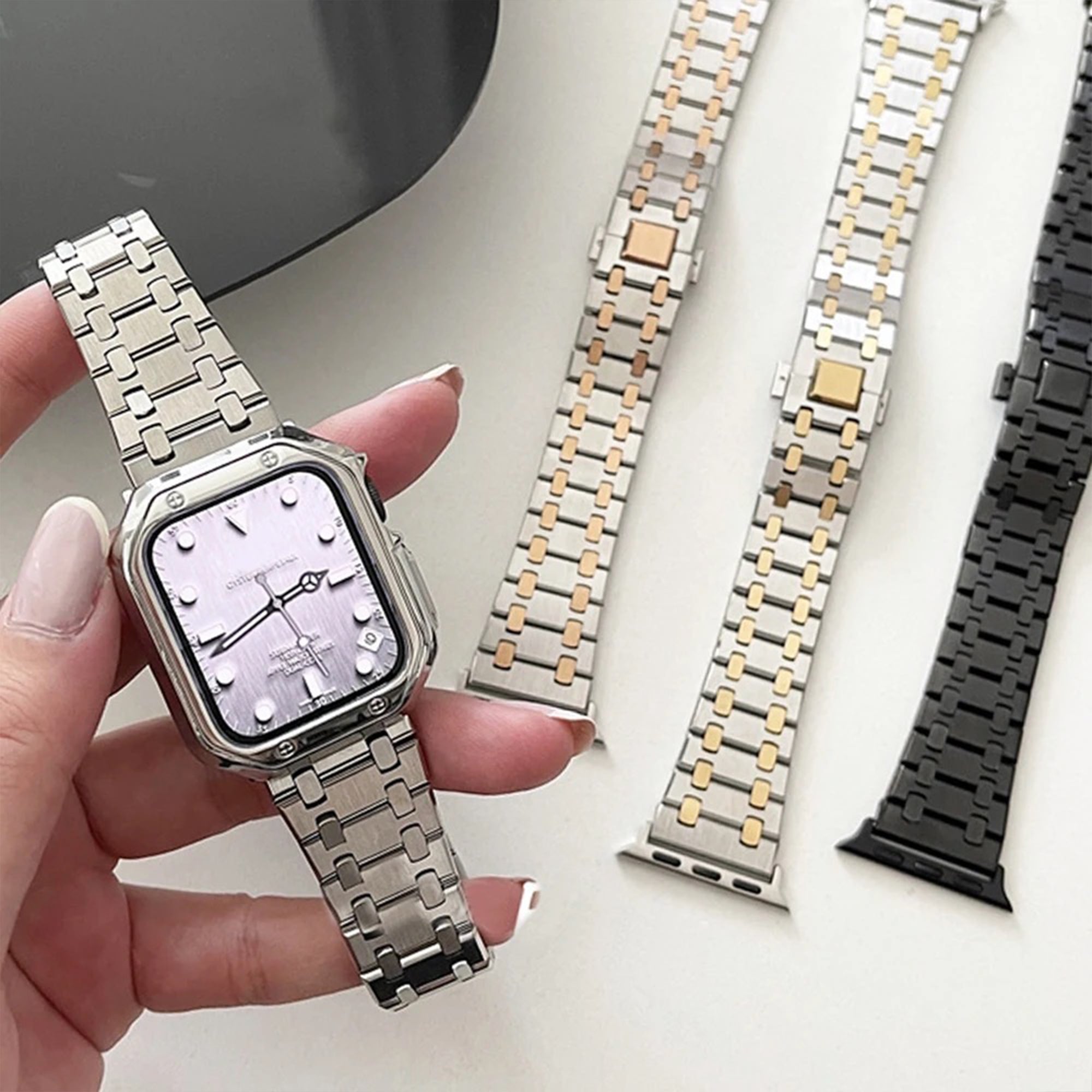 Von der Apple Watch AP inspiriertes Armband – Silber