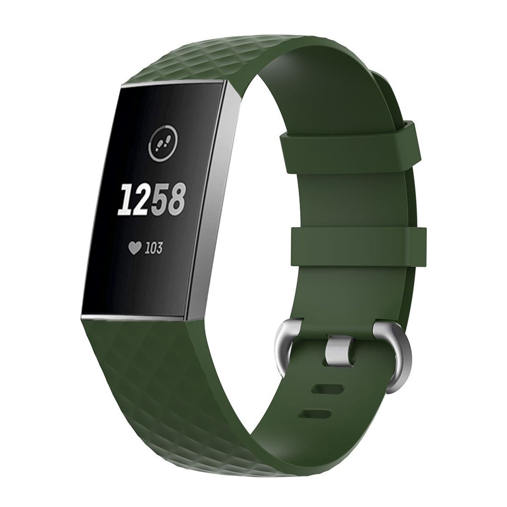 Fitbit charge 3/4 waffle strap - dark green