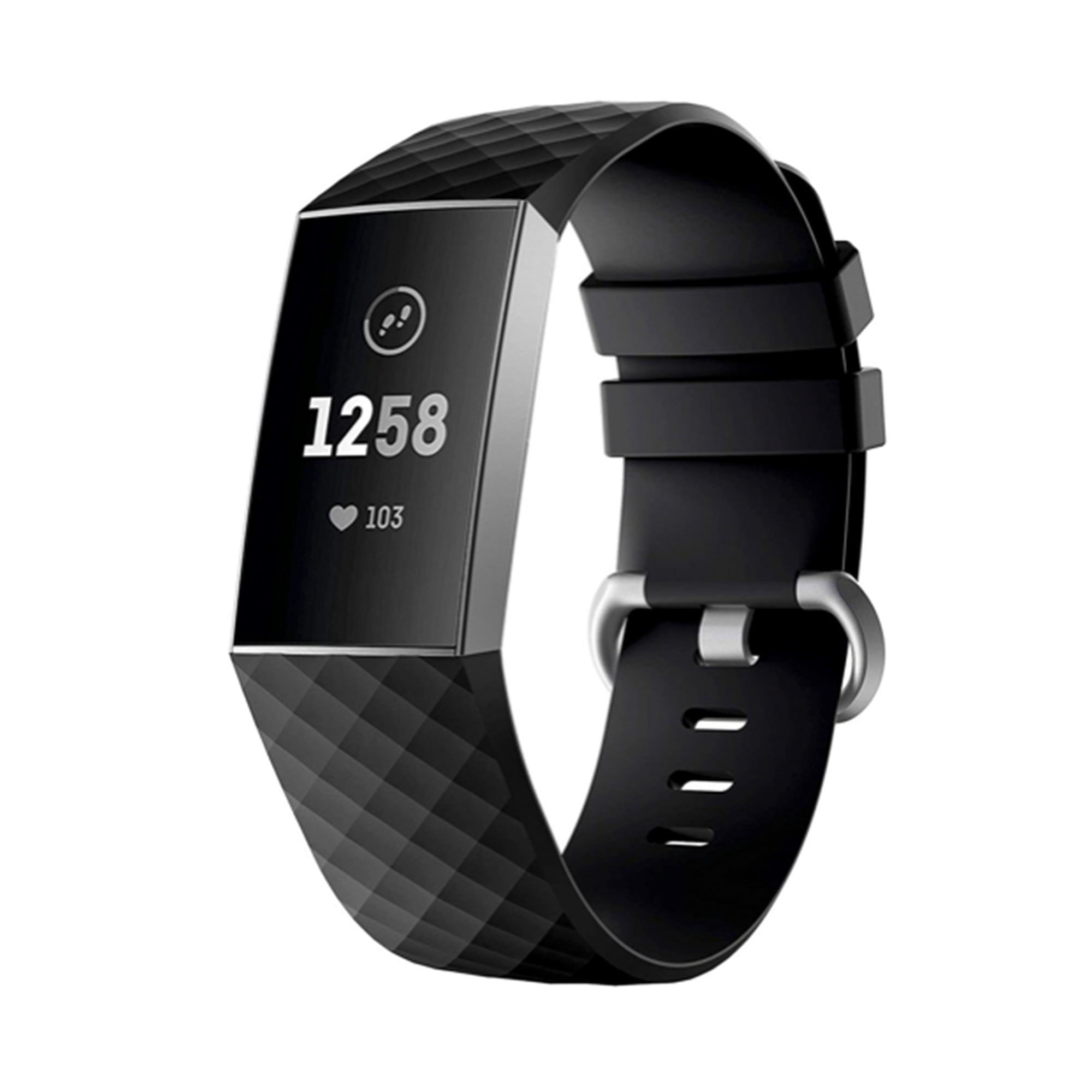 Fitbit Charge 3/4 Waffelarmband – Schwarz