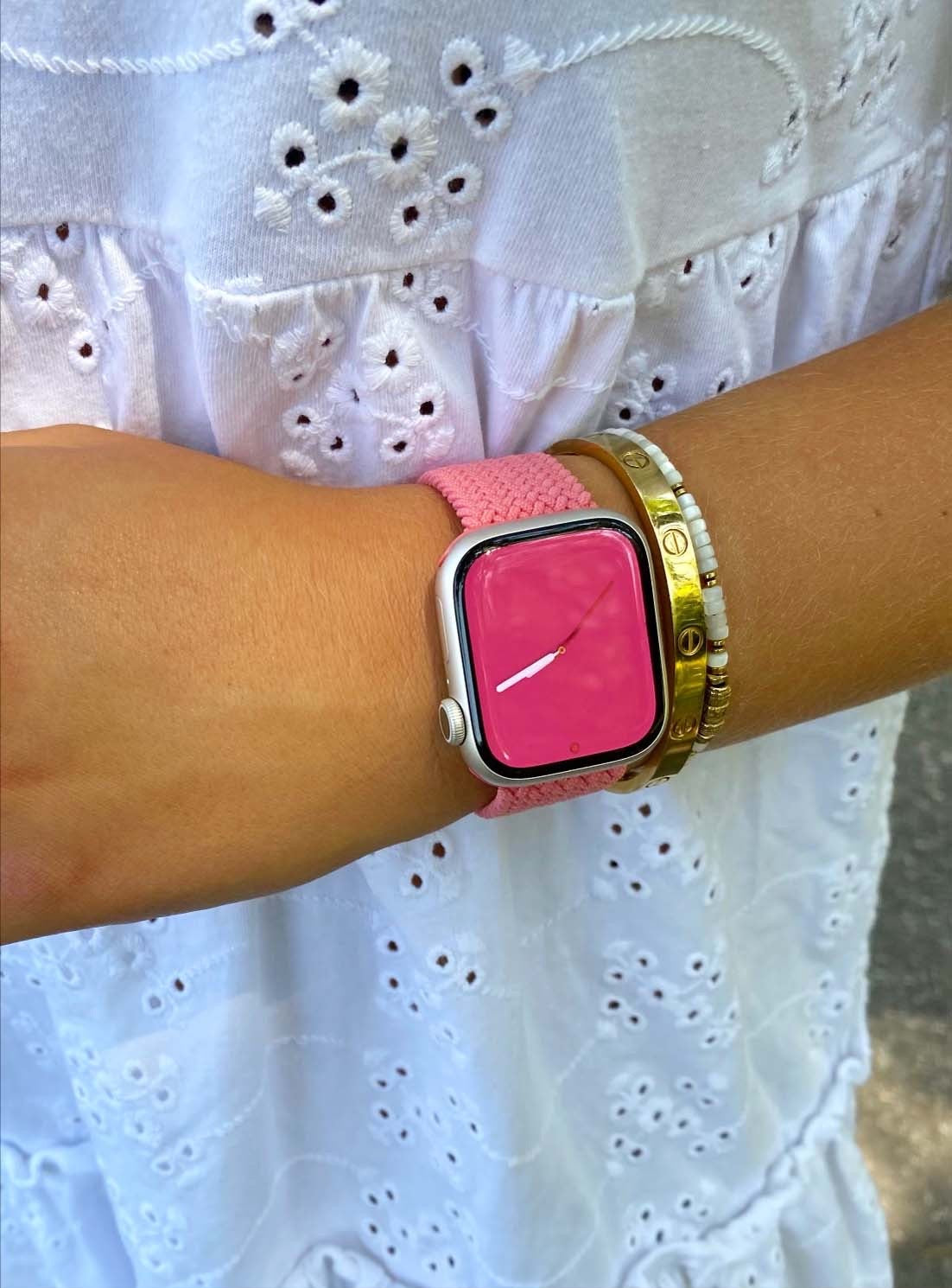 Apple Watch gevlochten solo loop - Roze