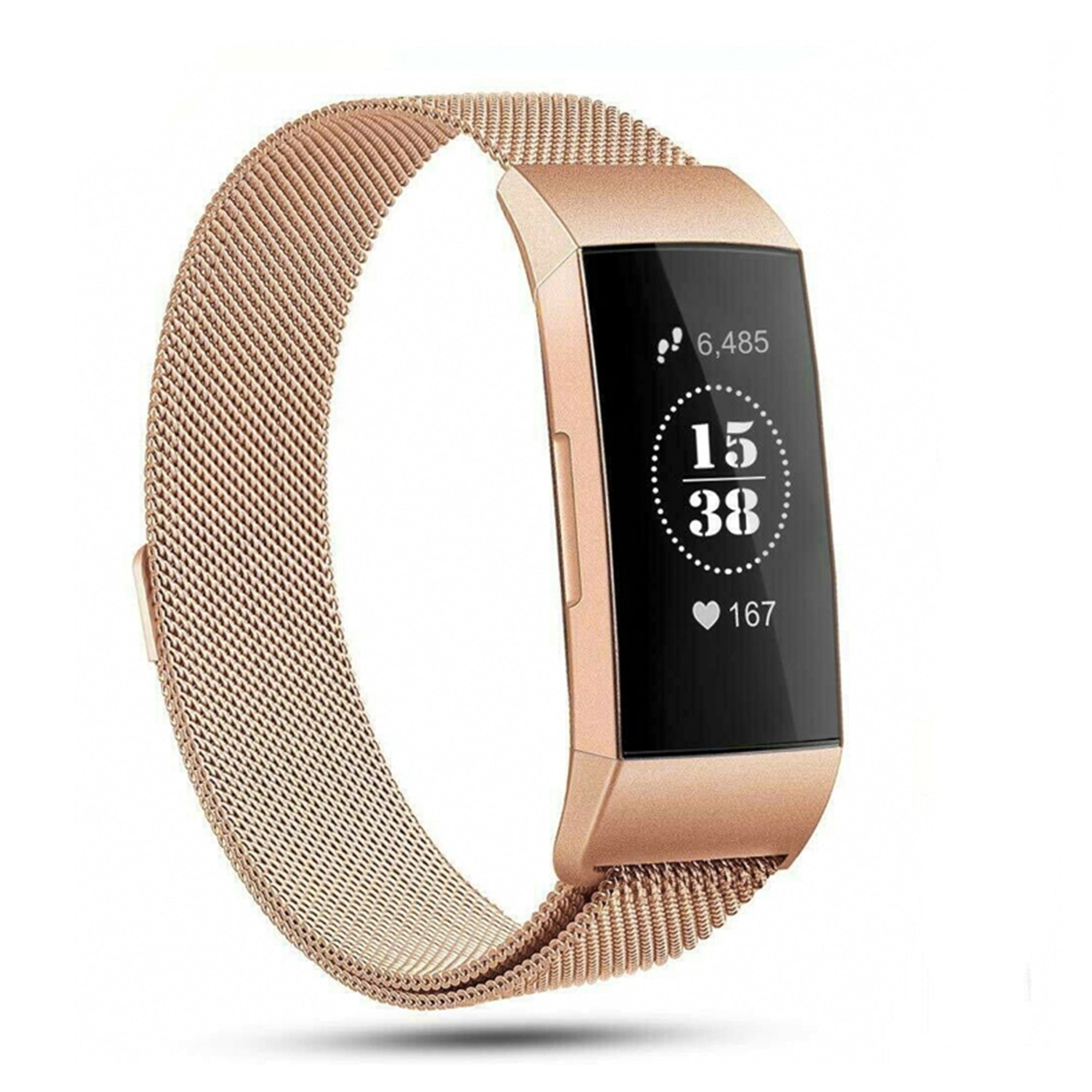 Fitbit charge 3/4 milanese band - rose gold