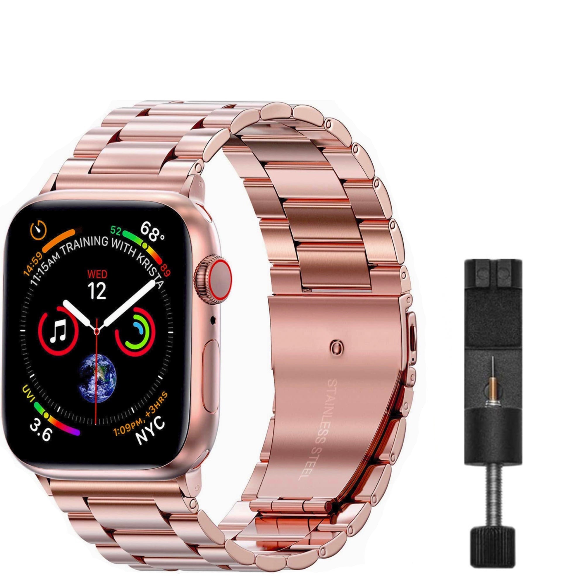 Apple Watch stalen schakel band - rosé