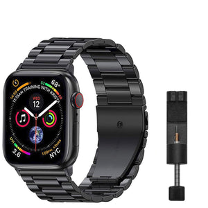 Apple Watch stalen schakel band - zilver zwart