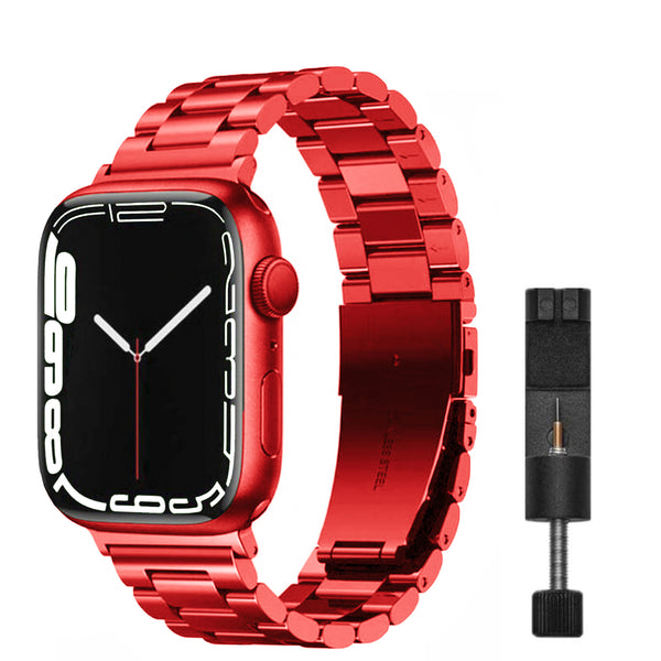 Apple Watch stalen schakel band - rood