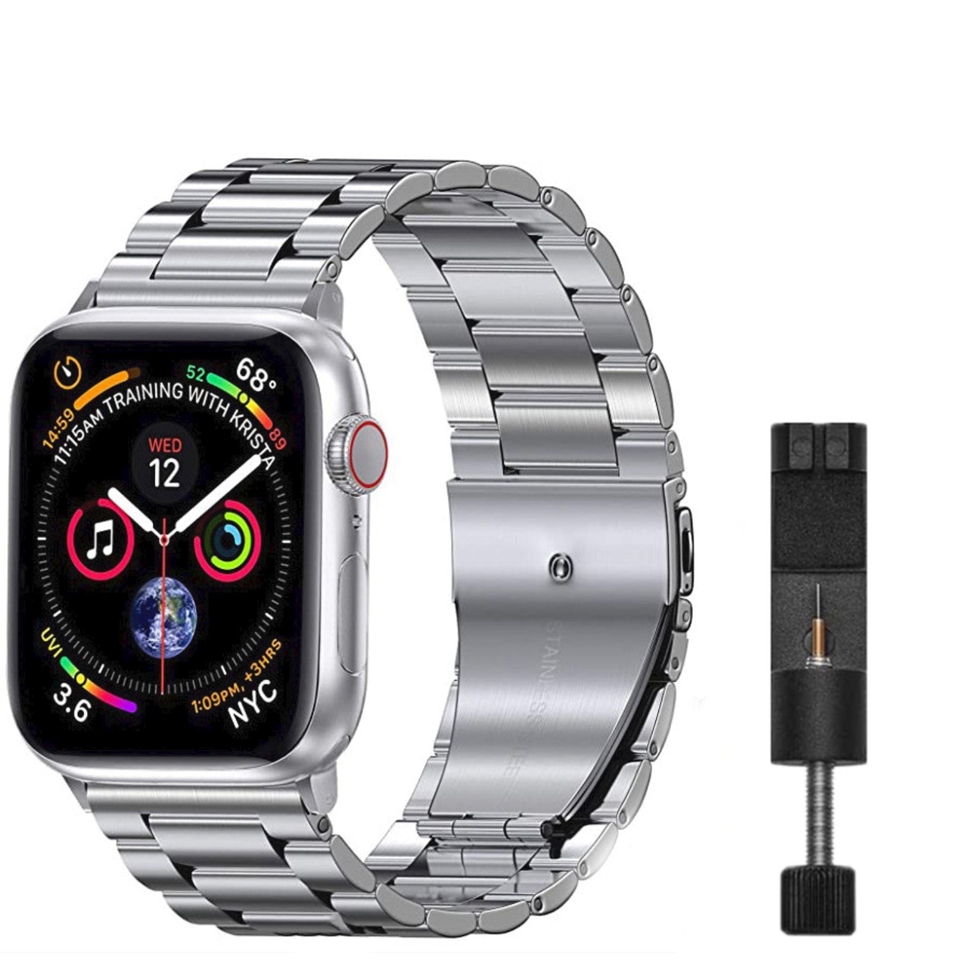 Apple Watch stalen schakel band - zilver