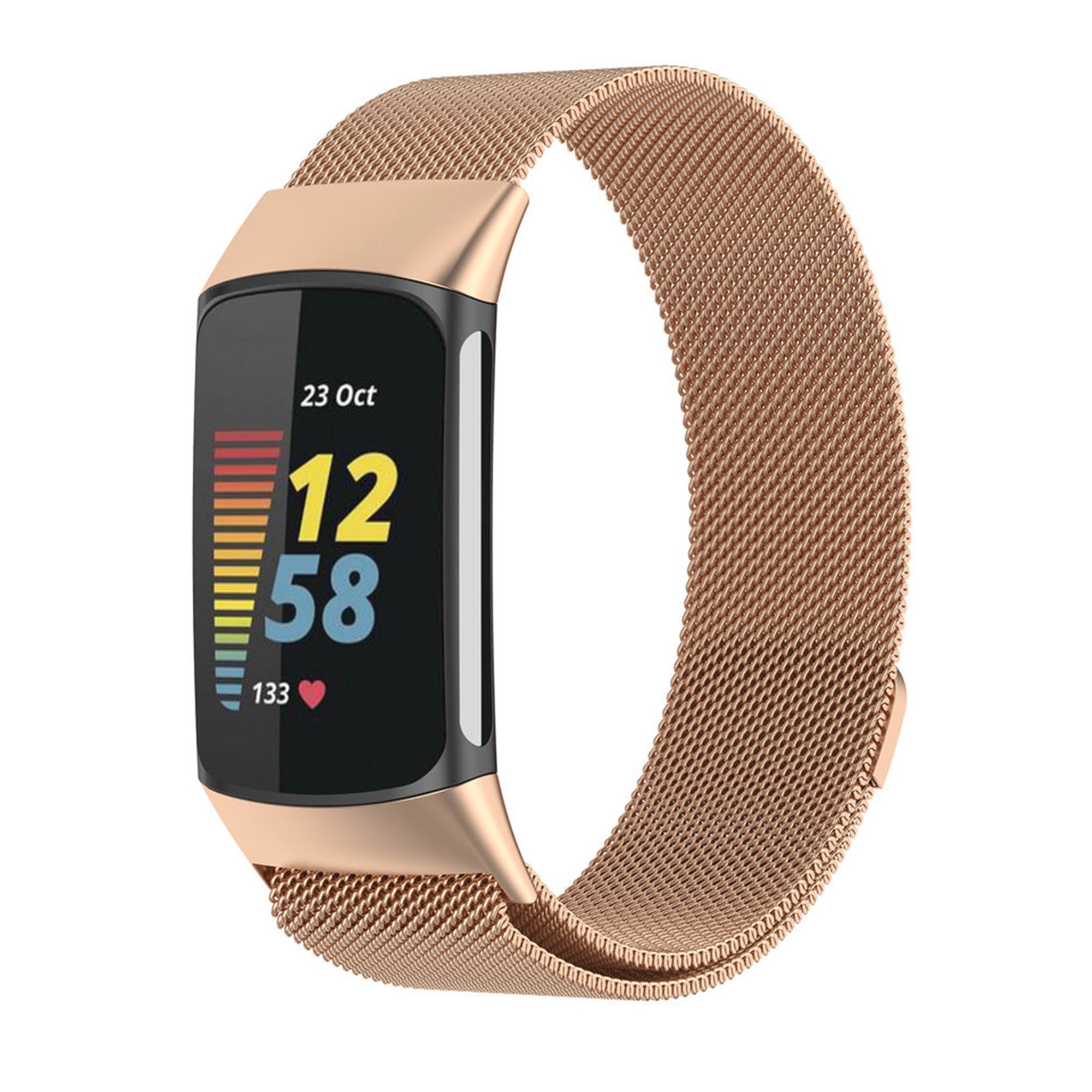 Fitbit Charge 5/6 Milanaise-Armband – Roségold