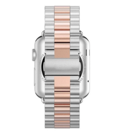 Apple Watch stalen schakel band - zilver rosé