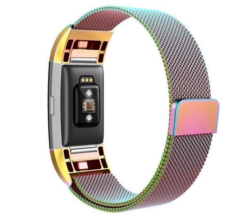 Fitbit charge 2 milanese band - regenboog