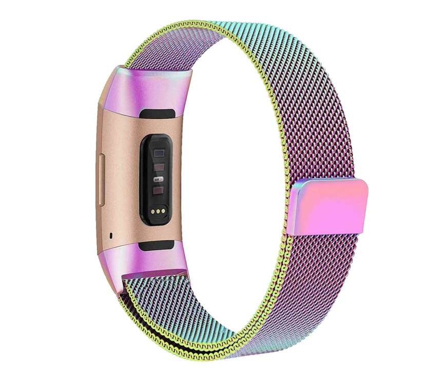 Fitbit charge 3/4 milanese band - regenboog