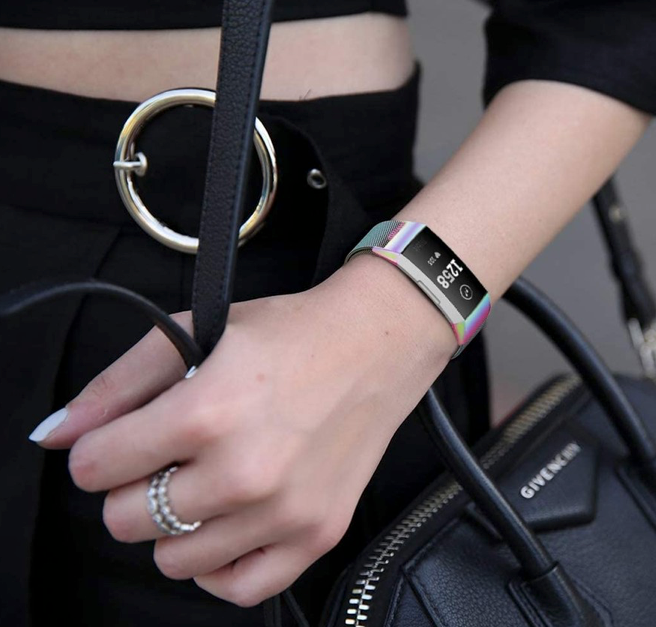 Fitbit charge 3/4 milanese band - regenboog