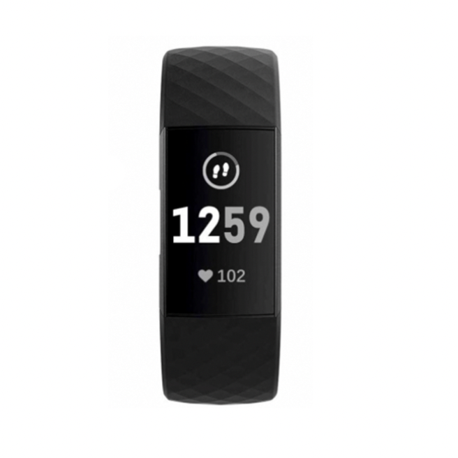 Fitbit charge 3/4 waffle strap - black