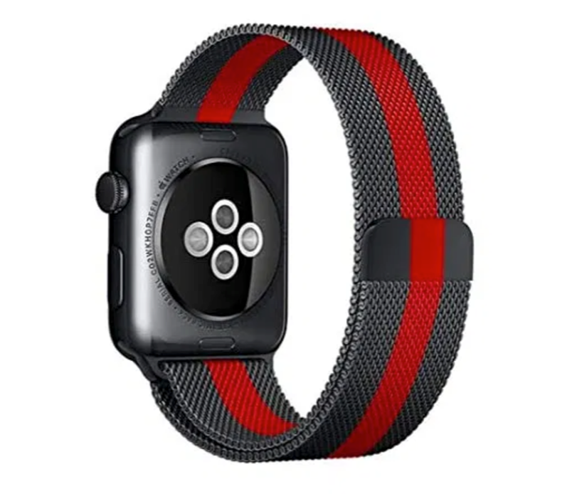 Apple Watch milanese strap - black red