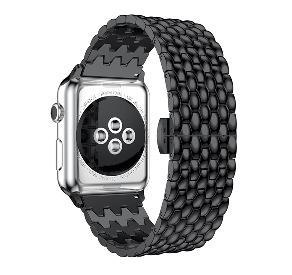 Apple Watch Stahl-Drachenarmband – Schwarz 