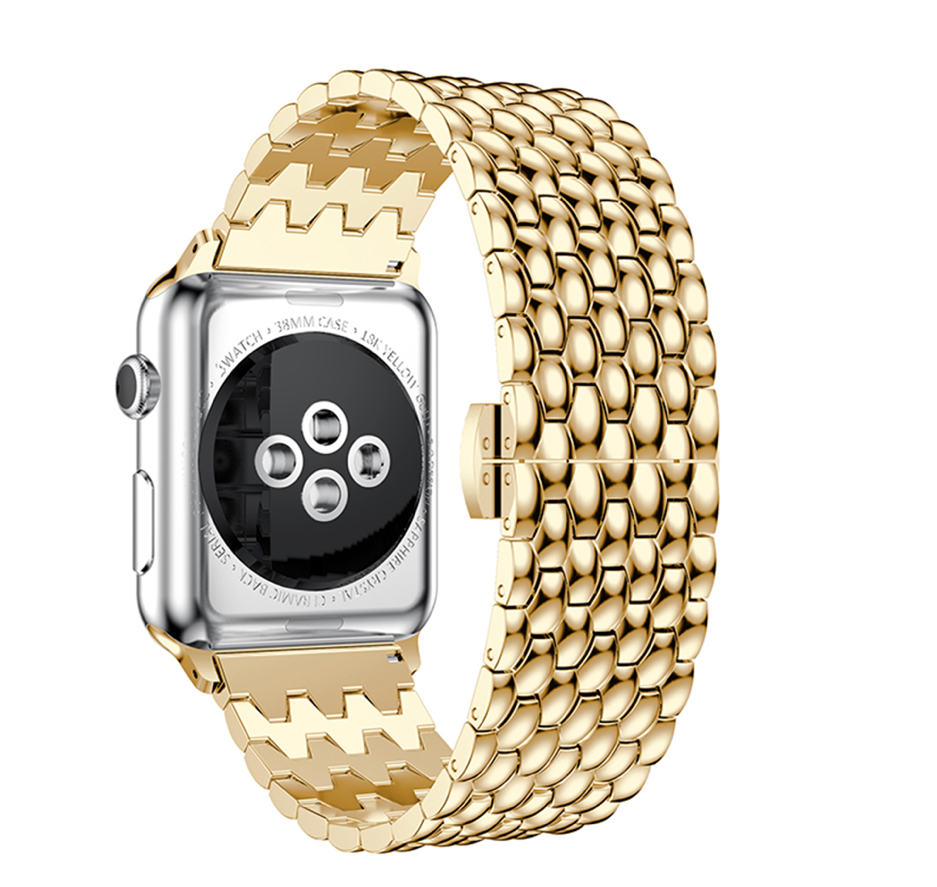 Apple Watch steel dragon strap - gold